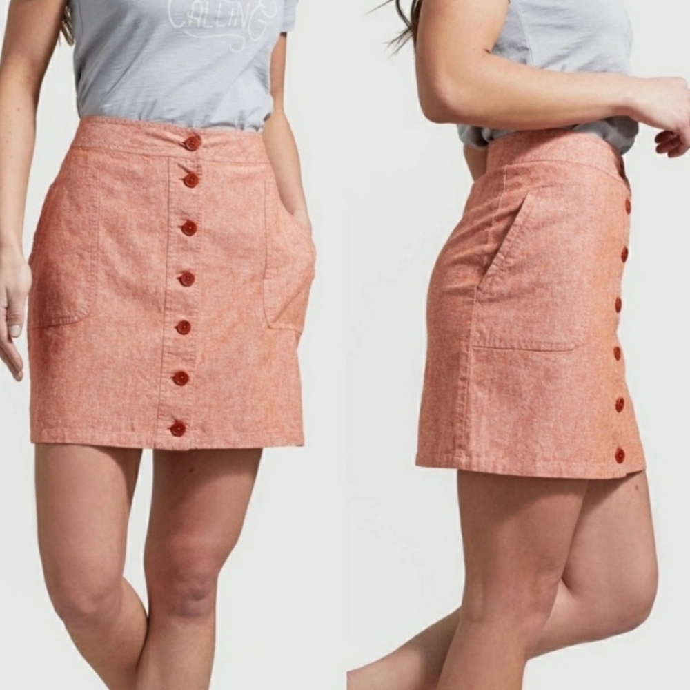 United By Blue Pink Blush Button Hemp Skirt